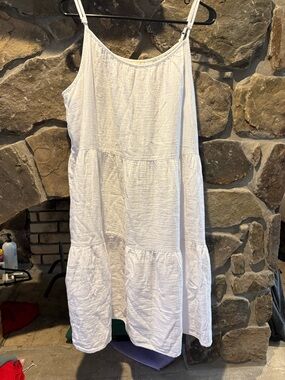 White Tiered Spaghetti Strap Sundress